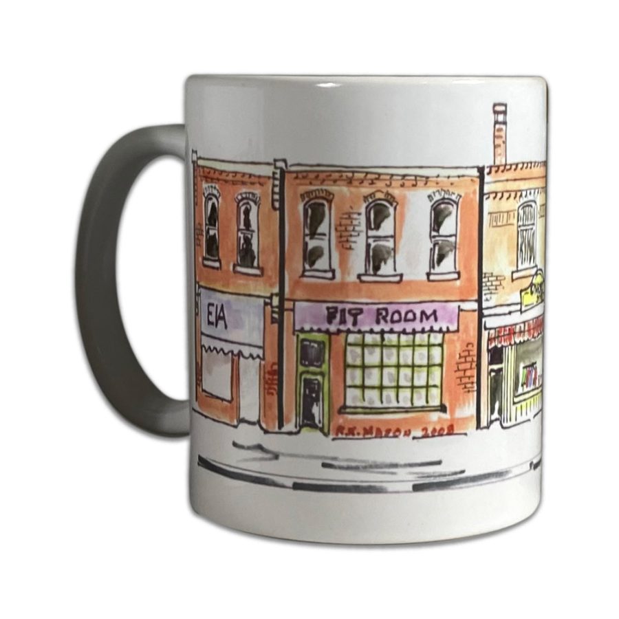 DundasDowntownShopsFitness_watercolourMugs Dundas Downtown Shops Fitness Watercolour Mugs