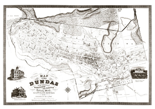 DundasMap3-600x420 1851 Map of Dundas