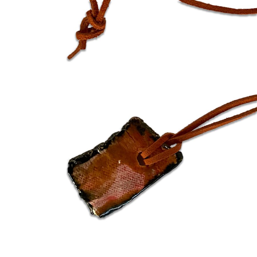 Burnt Orange Necklace by L'Archce Closeup