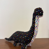 Black Rainbow Polka Dot Brontosaurus Dinosaur (Auntie Sugar)