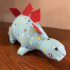 Auntie-Sugar-Creations-AS-07 Light Blue & Red Stars Stegosaurus with Stars Dinosaur (Auntie Sugar)