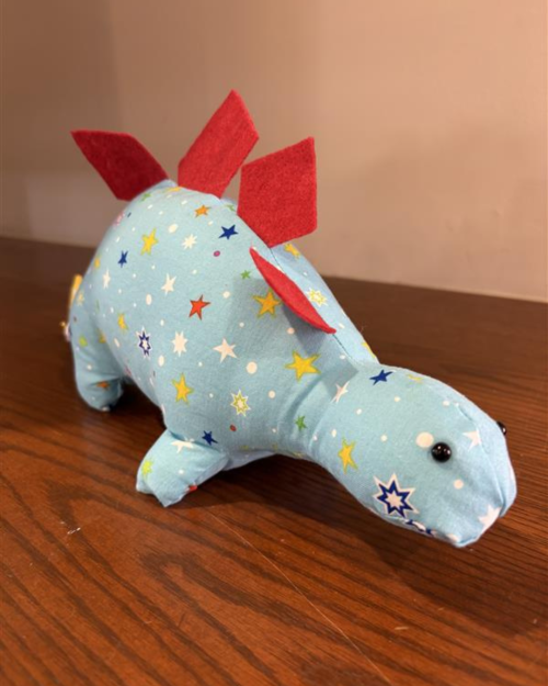 Light Blue & Red Stars Stegosaurus with Stars Dinosaur (Auntie Sugar)
