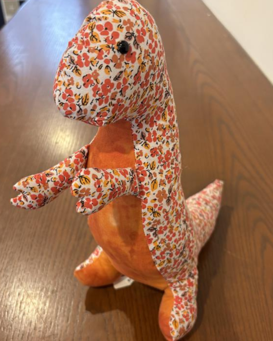 Orange Floral T-Rex Dinosaur (Auntie Sugar)