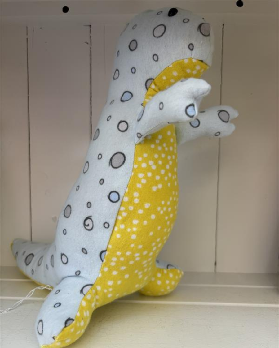 Auntie-Sugar-Creations-AS-09 Light Blue & Yellow T-Rex with Bubbles Dinosaur (Auntie Sugar)