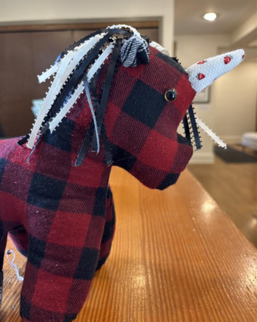Red & Black Checkered Unicorn (Auntie Sugar)