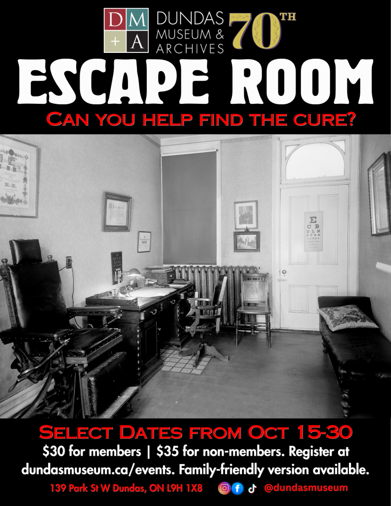 Escape Room 2026 poster - image of a creepy black and white victorian doctor's office
