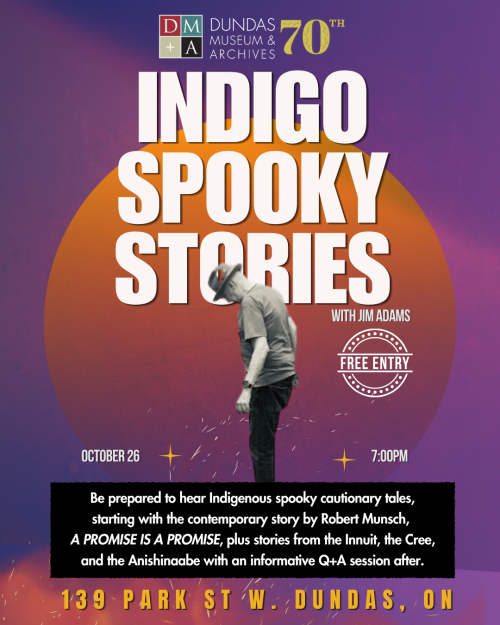 Indigo Spooky Stories 2026 no QR-F Indigo Spooky Stories poster featuring Jim Adams